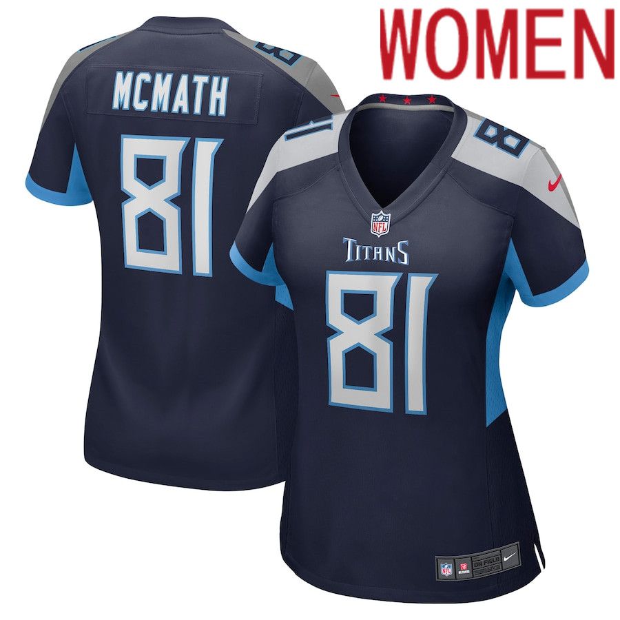 Women Tennessee Titans 81 Racey McMath Nike Navy Game NFL Jersey